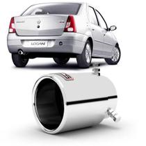 Ponteira para escapamento nissan logan 2004 a 2013 em aço inox