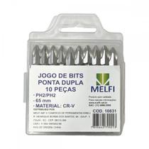 Ponteira Para Parafusadeira Melfi Ponta Dupla Phillips 65Mm Com 10 Pecas