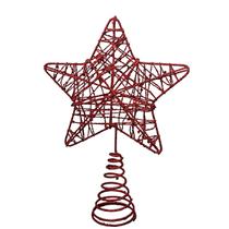 Ponteira para Topo de Árvore de Natal Decoração Natalina Enfeite com Glitter - Estrela - Rio de Ouro