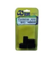 Ponteira Retangular Interior Preta 20x40 4 Peças Engedom