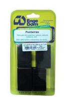Ponteira Retangular Interior Preta 30x50 4 Peças Engedom