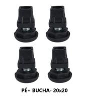 Ponteiras Bucha 20x20 Com Pé Nivelador Kit C/4 Und