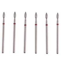 Ponteiras de Broca para Cutícula de Diamante MZCMSL 6pcs Formato Chama Ponteiras de Broca para Cutícula de Diamante MZCMSL 6pcs Formato Chama