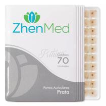 Ponto Auricular Prata Cartela com 70 pontos ZHENMED