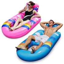 Pool Float SEETOHOME Adult Heavy Duty com porta-copos, pacote com 2 Pool Float SEETOHOME Adult Heavy Duty com porta-copos, pacote com 2