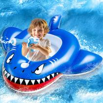 Pool Float Shark iGeekid para crianças de 3 a 8 anos com pistola de água