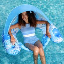 Pool Float Sloosh Adult XL inflável com dossel e porta-copos