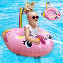 Pool Float Unicorn com pistola de água inflável para crianças de 3 a 8 anos