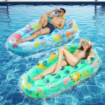 Pool Floats LUSARRYWILL, pacote com 2 unidades, para adultos, 72 x 42 cm com apoio de cabeça