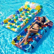 Pool Floats Raft, pacote com 2 unidades, lounge grande para adultos com apoio de cabeça