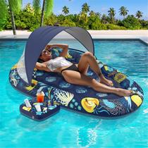 Pool Floats Sunikko X 3 em 1 com dossel e porta-copos para adultos