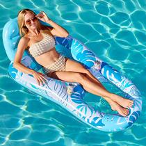 Pool Lounge Float Sloosh para adultos inflável com porta-copos azul