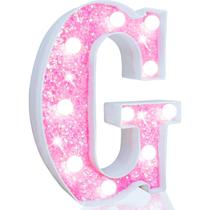 Pooqla LED Marquee Letter Light Pink Alimentado por bateria Pooqla LED Marquee Letter Light Pink Alimentado por bateria