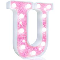 Pooqla LED Marquee Letter Light Pink Glitter alimentado por bateria Pooqla LED Marquee Letter Light Pink Glitter alimentado por bateria