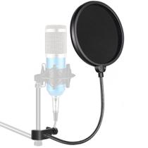 Pop Filter,filtro,anti puff,sopro c/tela dupla,6" p/microfone condensador