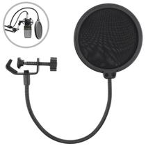 Pop Filter Para Microfone Anti Puff Filtro de Voz 15cm Universal Haste Flexível