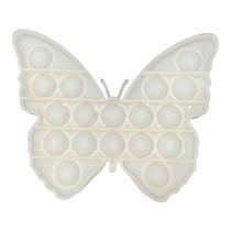Pop It Borboleta Fidget Toy Brinquedo Silicone Anti Stress Sensorial - Branco