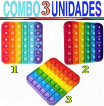 Pop It Brinquedo Fidget Toy Antiestresse - Combo 3 Pop It Divertido Relaxante Para Crinças Adultos
