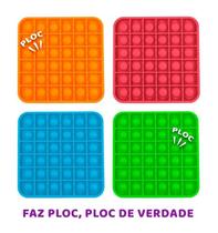 Pop It Brinquedo Sensorial Anti Stress Fidget Toy Quadrado Várias Cores