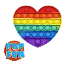 Pop It Coração Yestoys Arco-íris Fidget Brinquedo Anti Stress