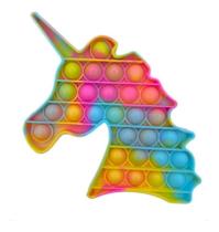 Pop It Fidget Toy Bubble Antistres Unicórnio Tie Dye Rainbow