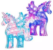 Pop It Fidget Toy Bubble Unicórnio Alado Tie Dye ul E Rosa