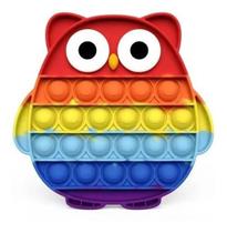 Pop It Fidget Toy Pop Bubble Anti-Stress Corujinha Rainbow