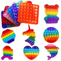 Pop It Fidget Toys Brinquedo Bolha Anti Stress Sensorial Colorido - Popit