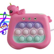 Pop It Interativo Mini Game Unicornio Som Luzes 4 Modos Anti Estresse Jogo Relaxante Criança Toys Portatil