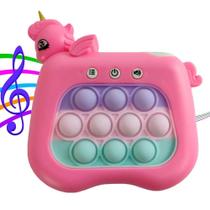 Pop It Interativo Mini Game Unicornio Som Luzes 4 Modos Anti Jogo Relaxante Criança Toys Portatil