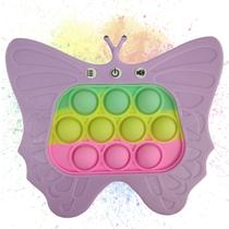 Pop It Mini Game Borboleta interativo 4 Modos Luzes Som Jogo Relaxante Anti Estresse Ansiedade Criança Toys