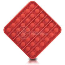 Pop It Quadrado Fidget Toy Silicone Anti Stress Vermelho Nº6