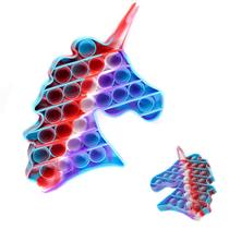 Pop It Unicórnio Fidget Toy Anti Stress p Apertar Arco Íris