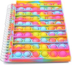 Pop Notebook, Pop Bubble Fidget Notebook Pop Fidget Toys Notebook para aliviar o estresse, bolhas de silicone anti-ansiedade Fidget perfeito para adultos. (Tie dye)