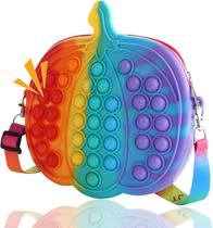 Pop Purse Fidget Toy Bolsa de ombro para menina, Silicone Pop Crossbody Fidget Bag Lembrancinhas de festa de Natal, Arco-íris Bolha Alívio Stress Pop Sensory Handbag