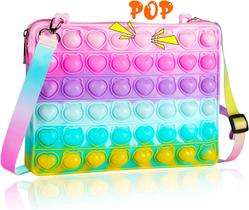 Pop Purse Fidget Toy para Meninas, Bolsa Fidget para iPad Mini, Bolsa de Ombro Pop, Bolsa Popper Bolsa Crossbody para Meninas Mulheres, Bolsa Bolha de Alívio de Estresse Sensorial Bolsa de Halloween Material Escolar