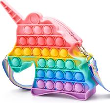 Pop Shoulder Bag Fidget Toy Rainbow Unicorn Pop Fidget Bag