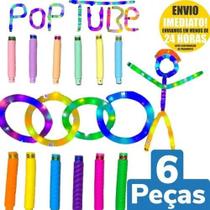 Pop Tube Led Fidget Toy Anti Estresse Com Led Cano Com Luz Cor Colorido Sensorial Descompressão