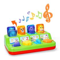 Pop Up Toy FS para bebês de 6 a 12 meses com luz e música