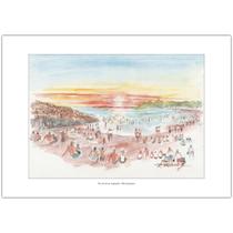 Pôr do Sol no Arpoador Rio de Janeiro Arte Aquarela para Quadro Decorativo A4 Pôr do Sol no Arpoador Rio de Janeiro Arte Aquarela para Quadro Decorativo A4