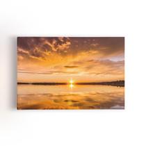 Pôr Do Sol Paisagem Mar E Nuvens Quadro Canvas 60X40Cm