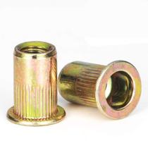Porca de rebite LOKMAN 50 peças de cabeça plana de aço carbono 3/8-16UNC Porca de rebite LOKMAN 50 peças de cabeça plana de aço carbono 3/8-16UNC