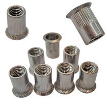 Porca Repuxo Rebite Rosca M8 Inox Arrebite Aba Conica 50pçs