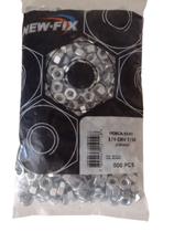 Porca Sextavada Zincada 1/4 x 7/16 New-Fix Pacote 500pçs