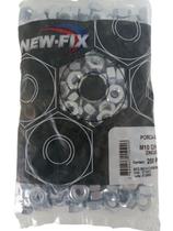 Porca Sextavada Zincada M10 Chave 17 New-Fix Pacote 200pçs Porca Sextavada Zincada M10 Chave 17 New-Fix Pacote 200pçs