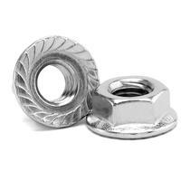 Porcas de fixação hexagonais de flange SG TZH 304 de aço inoxidável 18-8 100 unidades Porcas de fixação hexagonais de flange SG TZH 304 de aço inoxidável 18-8 100 unidades