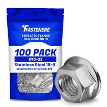 Porcas de flange serrilhadas Fastenere 10 -32 em aço inoxidável 18-8 Porcas de flange serrilhadas Fastenere 10 -32 em aço inoxidável 18-8