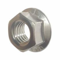Porcas de flange serrilhadas Fastenere 3/8-24 (pacote com 25) em aço inoxidável
