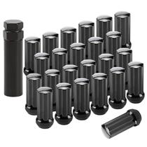 Porcas de roda YYHHZZ M14 x 1,5 pretas com extremidade fechada, 24 unidades