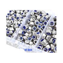 Porcas De Travamento De Nylon Em Aço Inoxidável 150pcs Antiderrapantes Hexagonais Com Rosca Completa